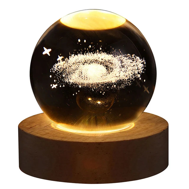 Crystal Ball LED Night Light Glowing Planet Galaxy Solar System Astronaut 3D Moon Table Lamp USB Bedroom Atmosphere Lamp