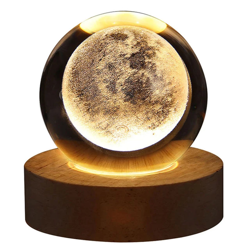 Crystal Ball LED Night Light Glowing Planet Galaxy Solar System Astronaut 3D Moon Table Lamp USB Bedroom Atmosphere Lamp