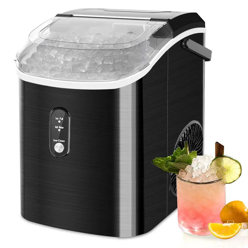 COWSAR Nugget Ice Maker Countertop, Soft Chewable Nugget Ice Cubes Machine, One-Button Quick Ice Making 34Lbs/Day, Self-Cleaning, Portable Stainless Steel Ice Machine