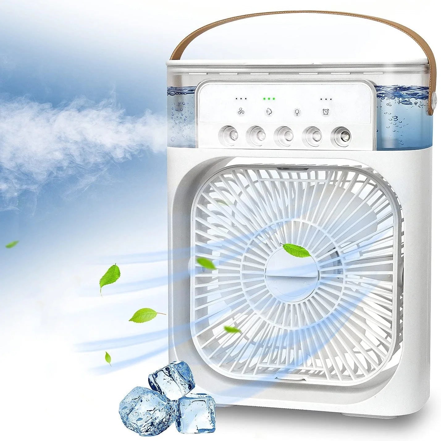 Portable Humidifier Fan Air Conditioner Household Small Air Cooler Hydrocooling Portable Air Adjustment for Office 3 Speed Fan