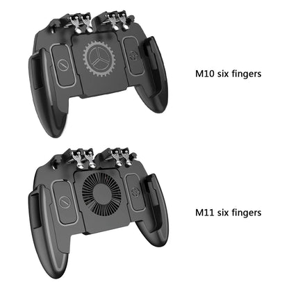 ABS 6 Fingers Gamepad Mobile Phone Shooting Gaming Button Triggers Gamepad with Cooling Fan for PUBG Game Controller Joystick