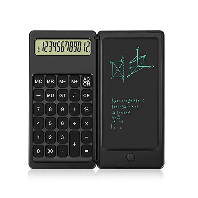 12-Digit Foldable Scientific Calculator Digital Large Display with an Erasable Writing Tablet Digital Drawing Pad Math Calculato