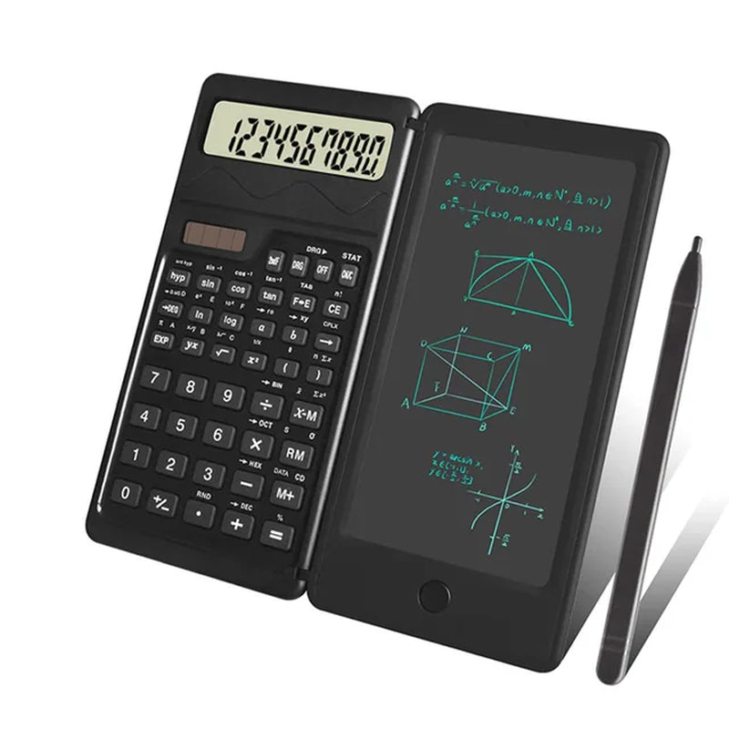 12-Digit Foldable Scientific Calculator Digital Large Display with an Erasable Writing Tablet Digital Drawing Pad Math Calculato